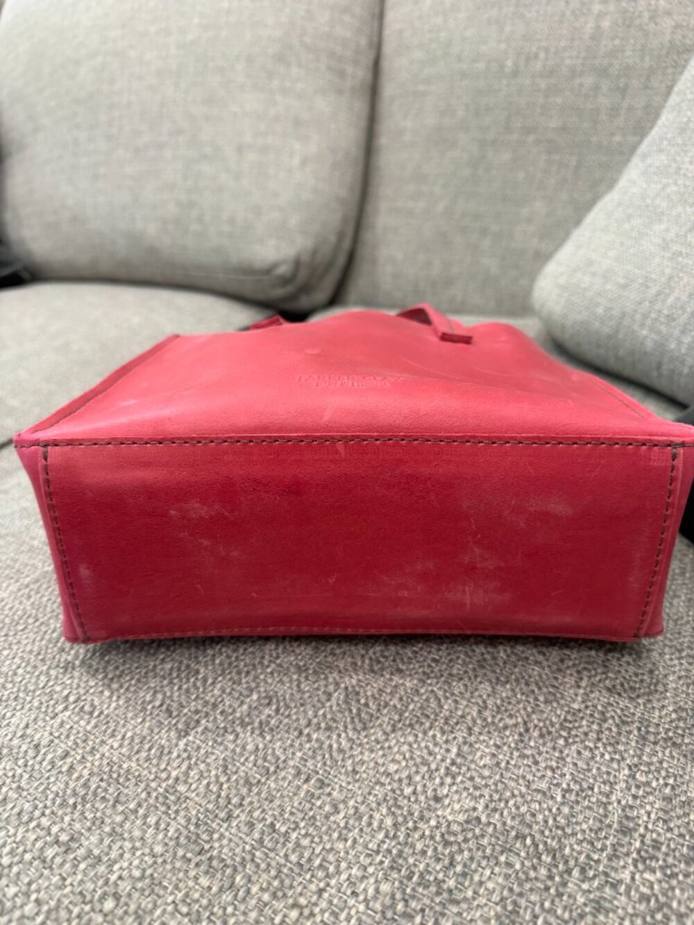 Parker Clay Avila Mini Tote Fuchsia Ethiopian Leather Quiet Luxury Handbag - Picture 5 of 12